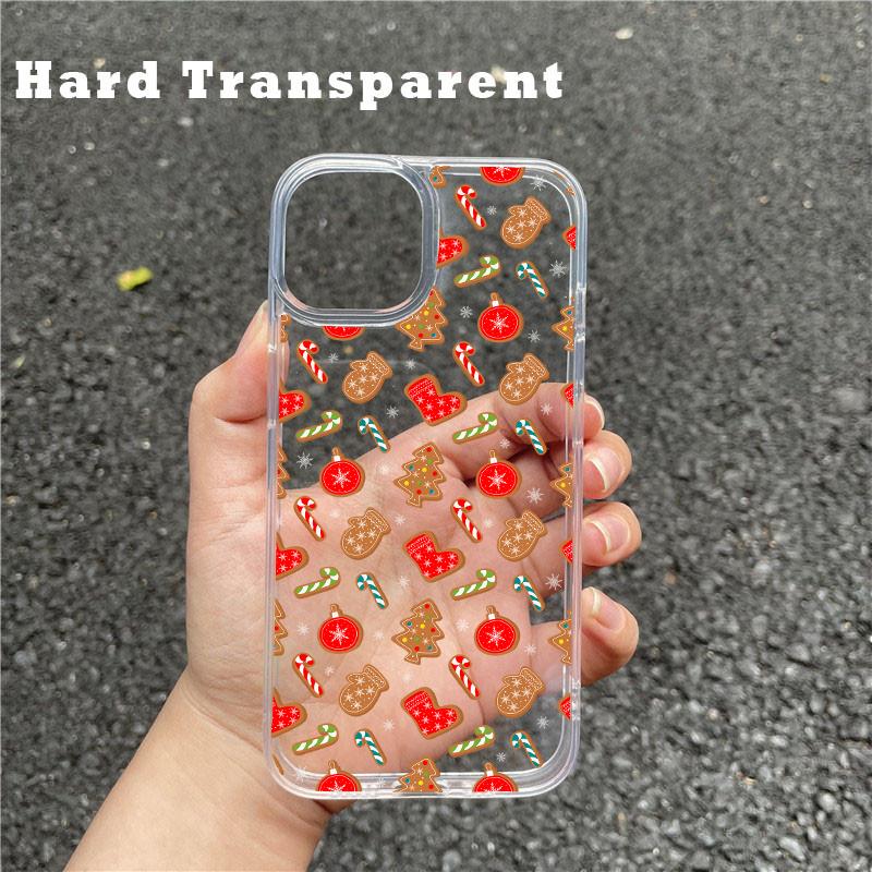 Luxury Cartoon Christmas Clear Phone Cases for IPhone 7 16 11 12 13 14 15 PRO MAX PLUS XSMAX MINI XR X Simple Santa Clear Case