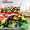 Bob Marley Lebendiges Kunst-Set Dreiteiliges Set 1 Bettbezug 2 Kissenbezüge Ohne Füllung Bettwäsche-Set Bettbezug und Kissenbezug