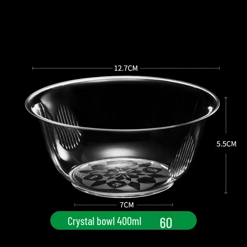 JINGRX Disposable Hard Plastic Crystal Bowls