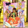 1pc W-Winx Club Theme Blanket - Digital Print, Polyester, Cozy for All Seasons, Perfect for Outdoor, and Travel