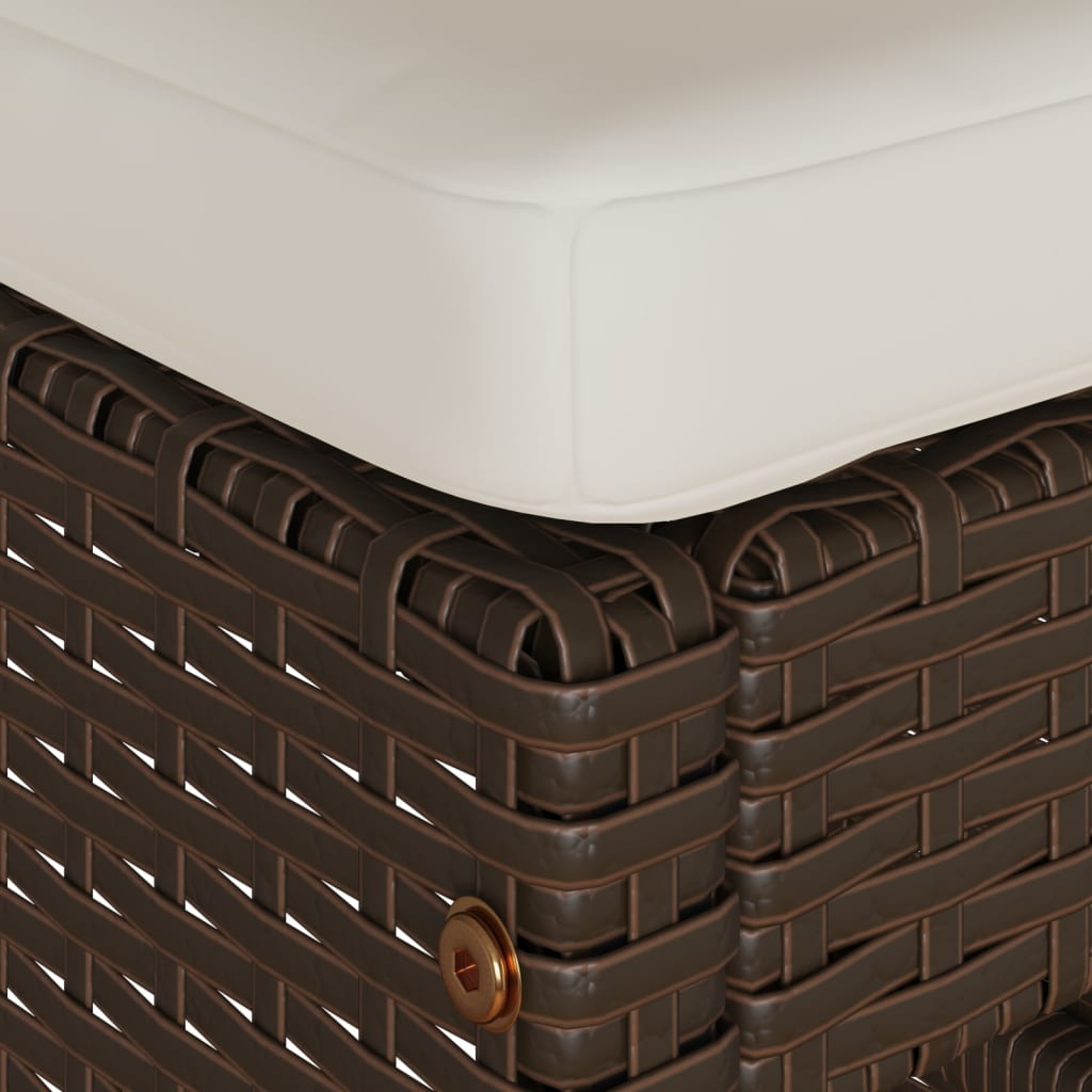 Garden Bar Stool with Cushions 6 pcs Brown Poly Rattan