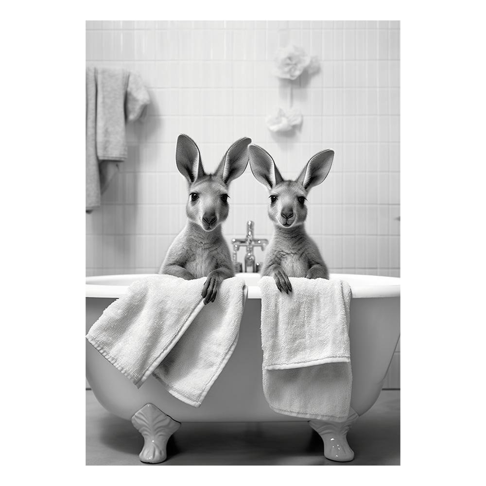 Funny Bathroom Lion Sitting On Toilet Reading Newspaper Poster Modern Wall Art HD Picture Canvas Print For Room Home Decor