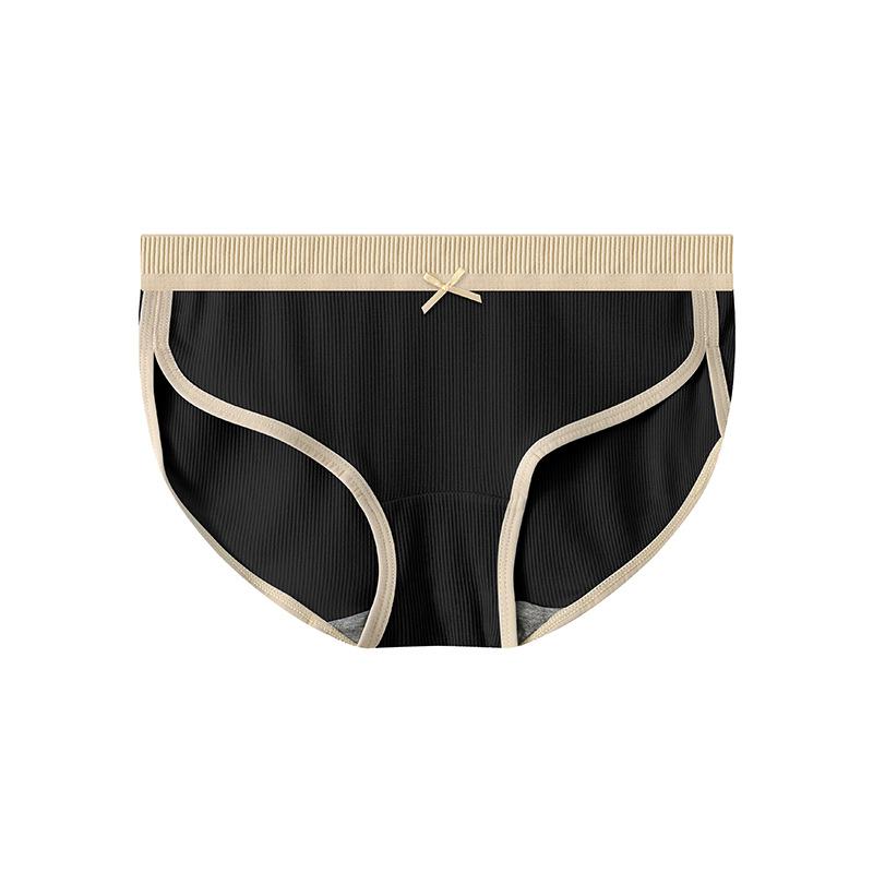 Women's Underwear Solid Color Mid Waist Slimming Women's Breathable Thin Triangle Pants