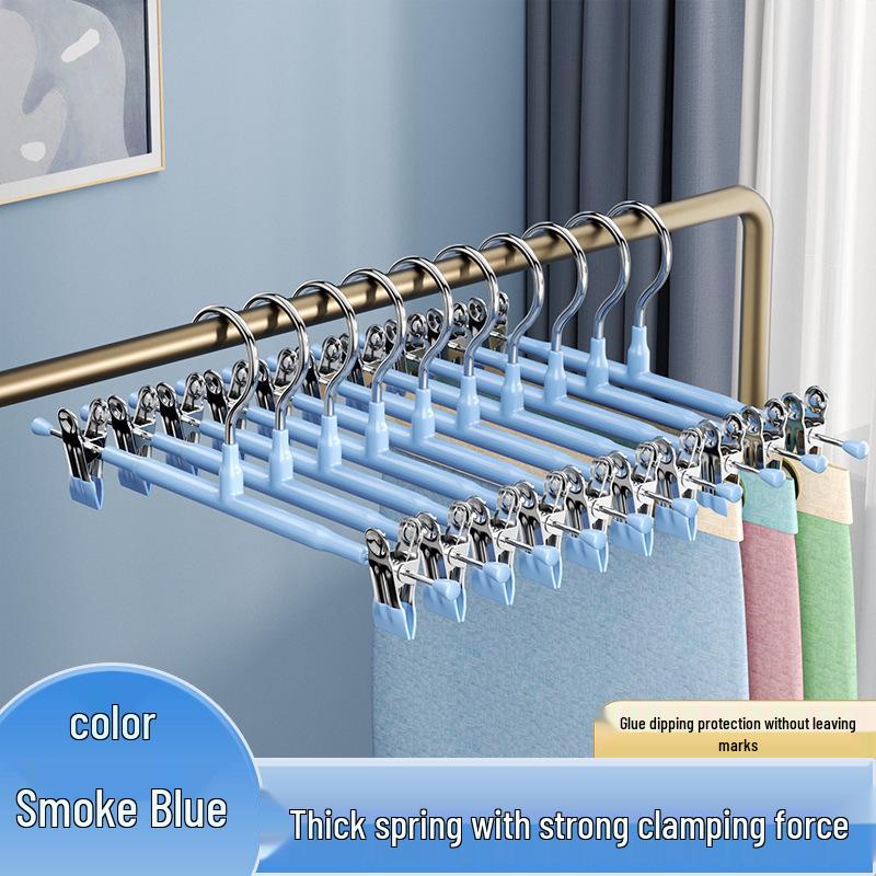 Stainless Steel Non-Slip Skirt & Pants Hanger with Clips - Seamless Storage Solution