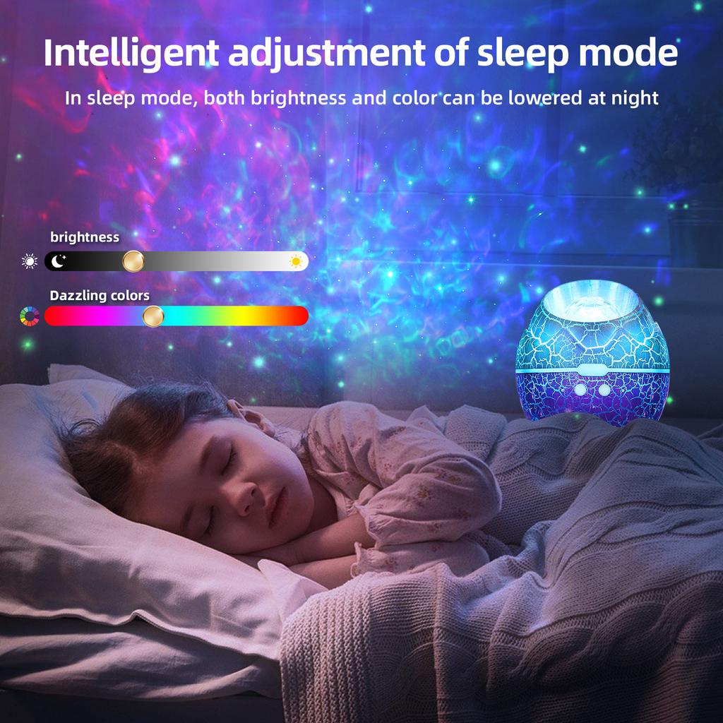 Projector Aurora Dinosaur Egg Galaxy Star Space LED Night Light for Bluetooth Remote Control Timer for Bedroom Living Room Decor