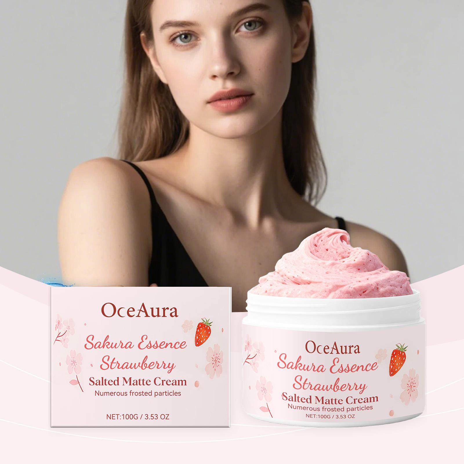 OceAura Вишня Клубника Скраб для Тела Мягкое Очищение Питание Кожи Увлажнение Отшелушивающий Скраб 100g