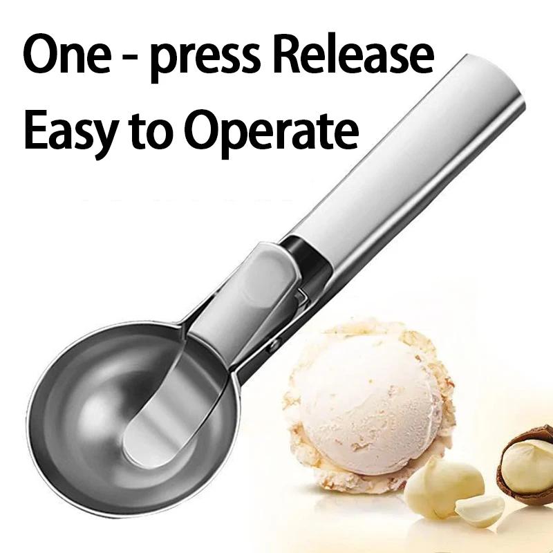 Multifunctional Ice Cream Spoons Stainless Steel Dual-Purpose Scoop Fruit Spoon for Ice Cream Watermelon Spoon Ball Scoop BJL001