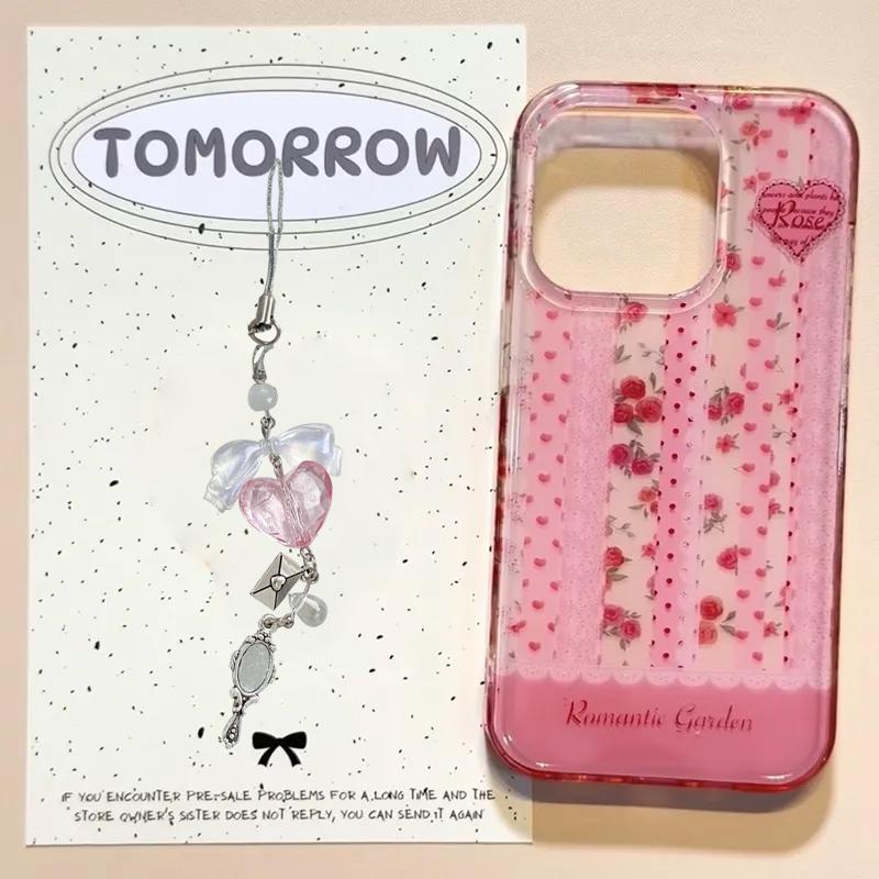 Pink Floral Rose Love Lace Phone Case For IPhone 17e 16e 17 Air 16 15 Plus 14 13 12 11 ProMax Y2K Kawaii Protective Trendy Cover