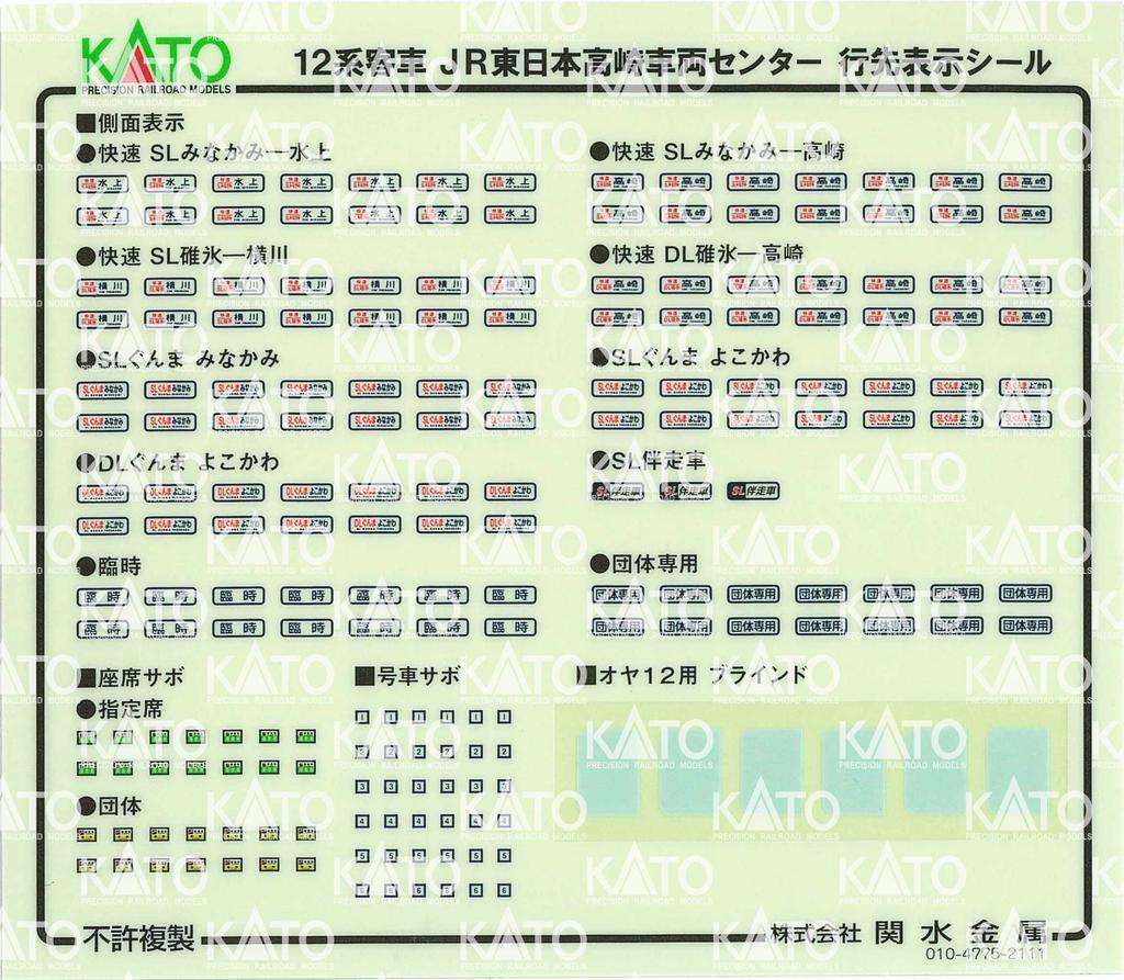 KATO N Gauge 12 Series Passenger Car JR East Takasaki Vehicle Center 7 Car Set 10-1720 Railway Model Passenger Car Blue