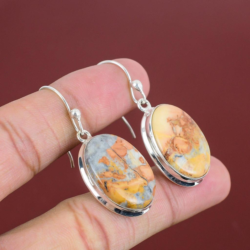 Maligano Jasper Earring Original Gemstone Earrings 925 Sterling Silver Earring Maligano Jasper Jewelry Handmade Drop Earring Gifts For Wife