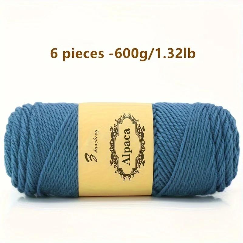 6 Pcs Premium Soft & Durable Alpaca Blend Yarn Worsted Weight, Perfect for Knitting Sweaters Assorted Colors