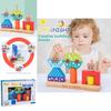 Creative Wooden Day And Night Cognitive Building Blocks Children Toy Set For Toddlers With Sensory And Handeye Coordination Skills