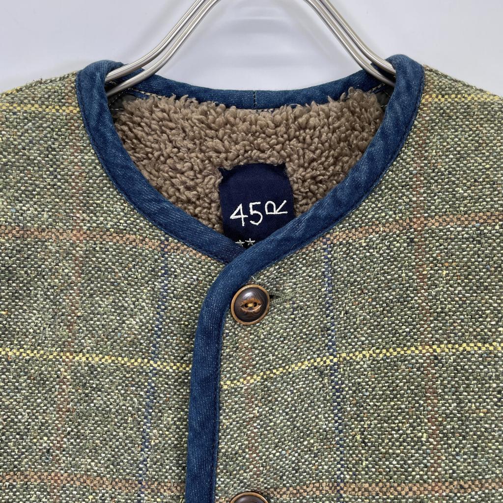 45R 7101070 Khaki Cotton Tweet X Boa Annie Bolero Jacket 2 khakiUsed