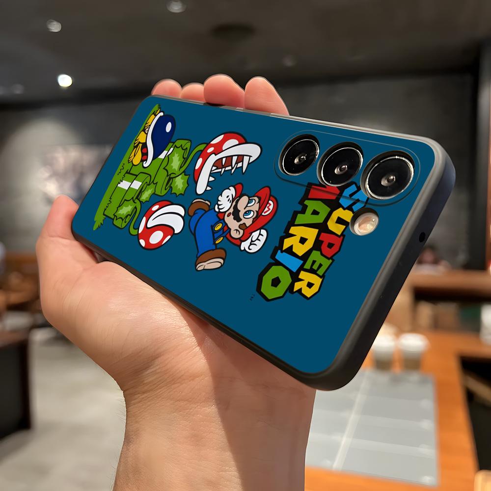 S-Super M-Mario Phone Case For Samsung A56 A36 A26 A16 A15 A25 A35 A55 A14 A34 A24 A54 Black Soft Shell