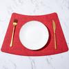 Fan-shaped Household Leather Placemat Hotel Restaurant Fan-shaped Western Dining Mat European Cloth Pattern Thermal Insulation Dining Table Mat
