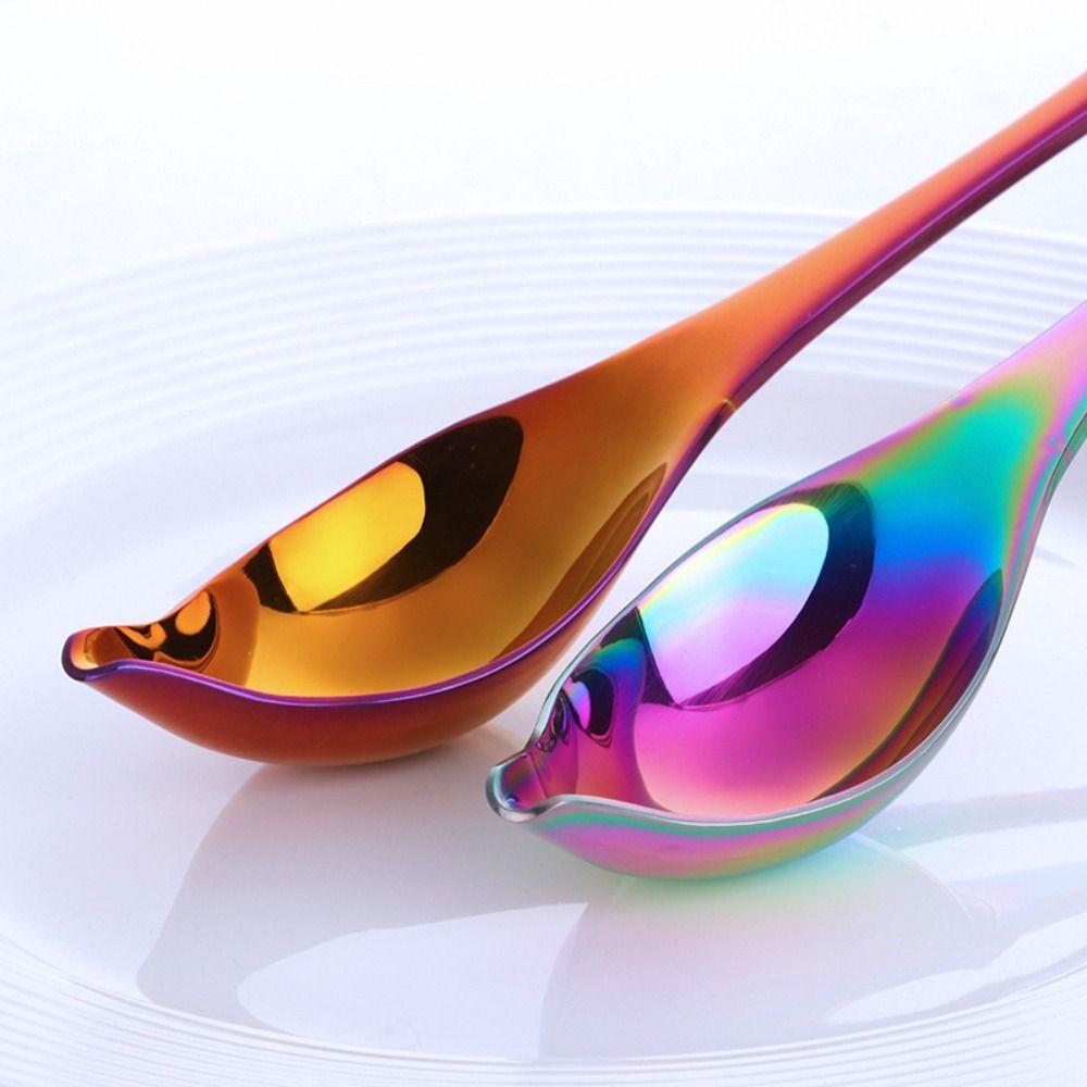 Stainless Steel Saucier Spoon Honey Sauce Decorating Spoon DIY Metal Spoons
