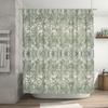 Luxurious Floral Bath Shower Curtain with Greenery Decoration for Bathroom Decorations Pink Yellow