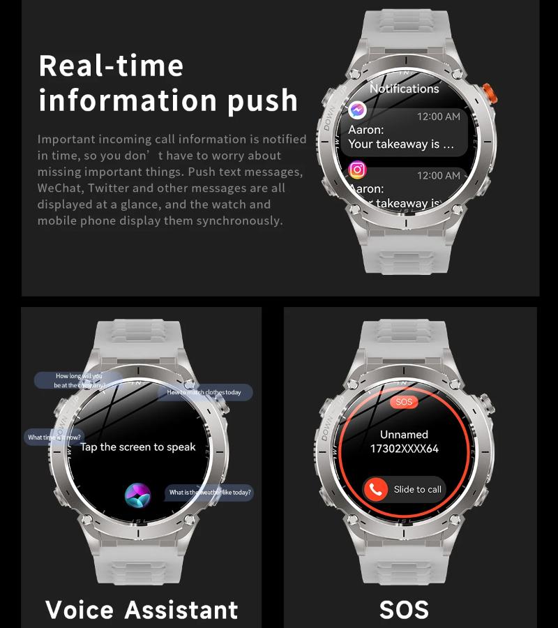 2025 NEW Original Built-in Dual-band GPS Men Smartwatch BT Call Fitness Military 10ATM IP68 Military Sport Smart Bracelet  for Xiaomi
