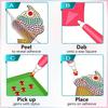 15Pcs/Set Diy Handmade Artificial Diamond Painting Stickers, Free To Stick Cartoon Alien Stickers