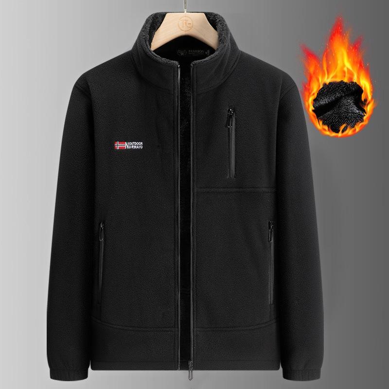 Men's Polar Fleece Velvet Double-Sided Jacket: Warm, Casual, Loose Fit for Autumn and Winter