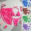 Europees En Amerikaans Sexy Bikini Drie Delig Zwempak Bandjes Band Schort Bikini Gespleten Hete Bron Zwempak