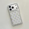 iPhone 15 ProMax Case: Transparent Square Design with Colored Polka Dots, Drop Protection