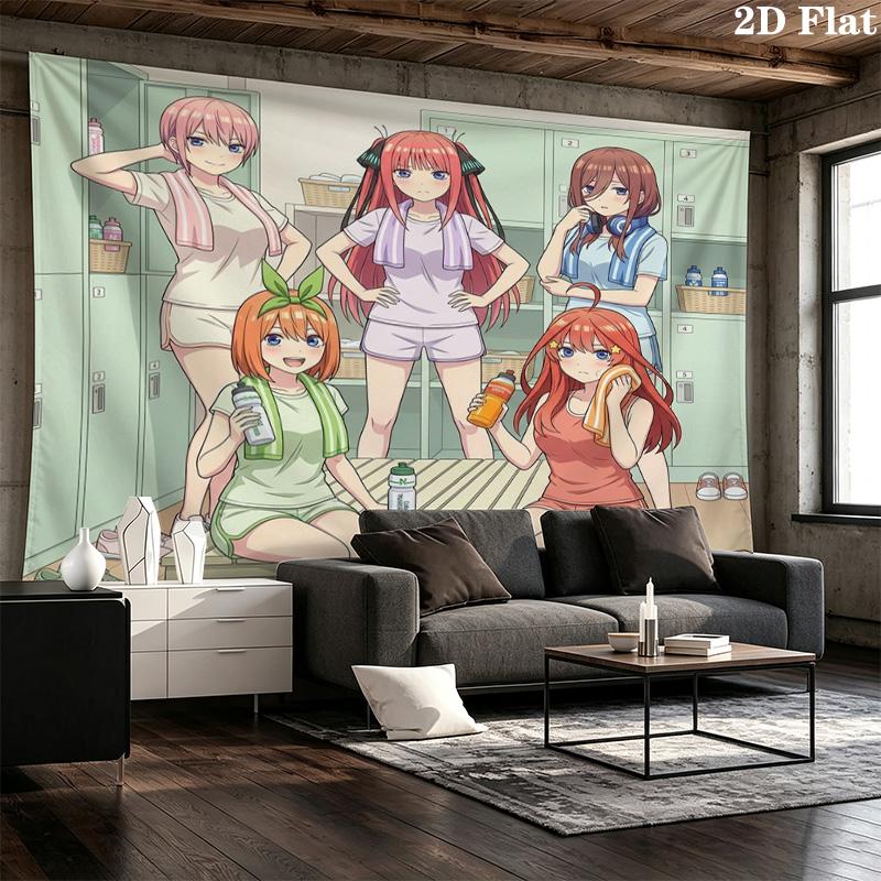 Las Quintillizas Esenciales Tapiz de Pared Colgante Estético para Pared Manta de Tela Impresa Tapices Decorativos para Dormitorio Sala de Estar Decoración del Hogar