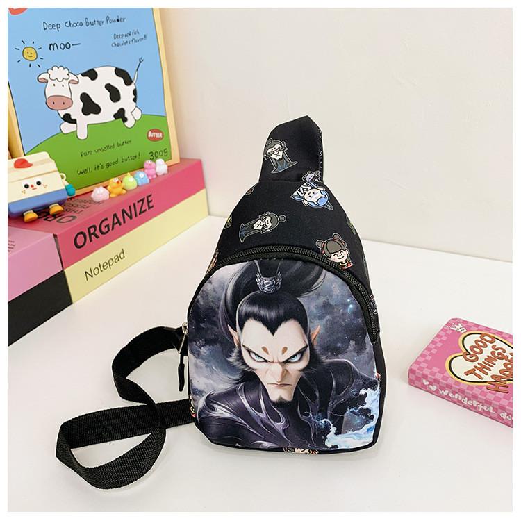 2 Ne Zha Cartoon Kids Small Crossbody Bag Durable Polyester Everyday Activities
