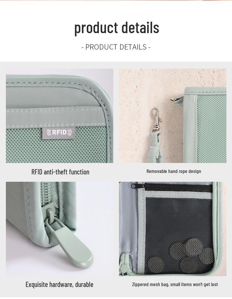 Stylish Lightweight Travel Passport and Document Organizer with Anti-theft Card Holder