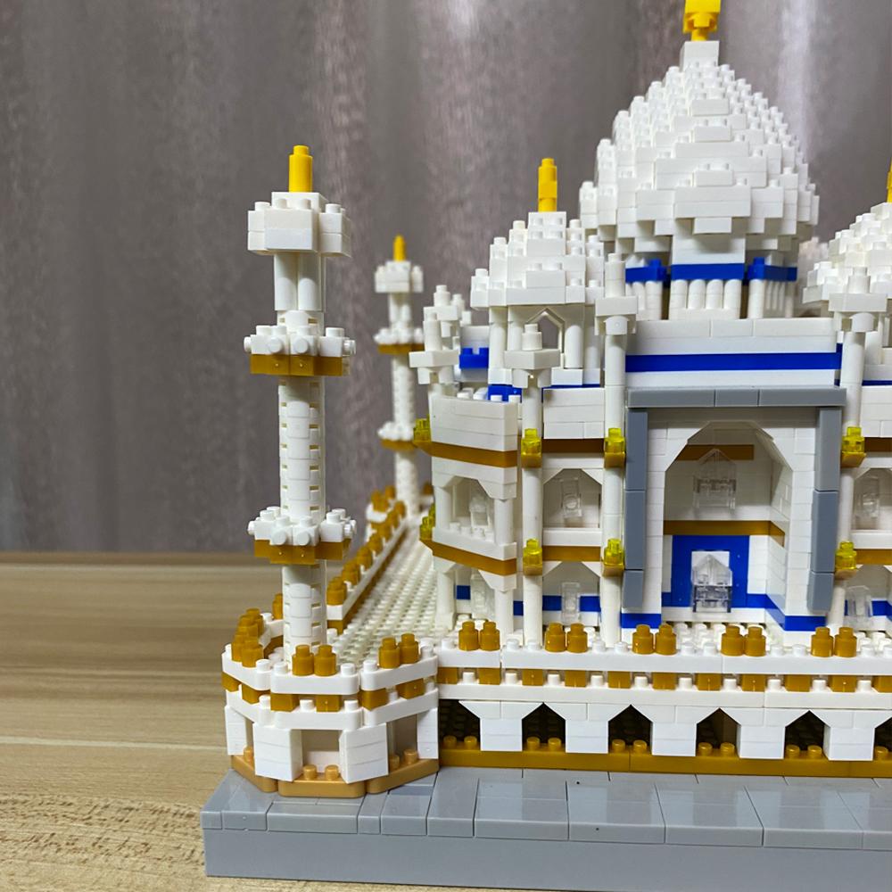 KNEW BUILT Indian Taj Mahal Model Playthings Micro Mini Construction Blocks Designed for Adults Assemble Decoration City Famous Architecture Bricks