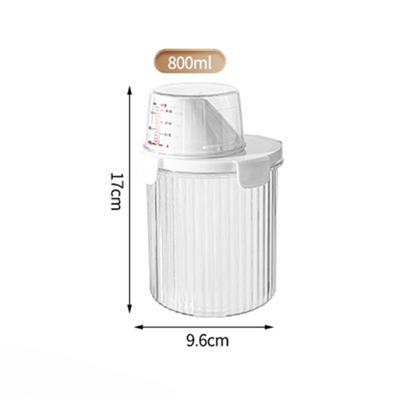 

Большая герметичная утолщенная банка для хранения корма для домашних животных, банка для хранения, бутылка для порционирования, мерный стакан большого объема Round [800ml]