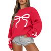 Women  Tops Women's Long Sleeve Sweatshirt Casual Crewneck Loose Fit Pollover Fleece Tops