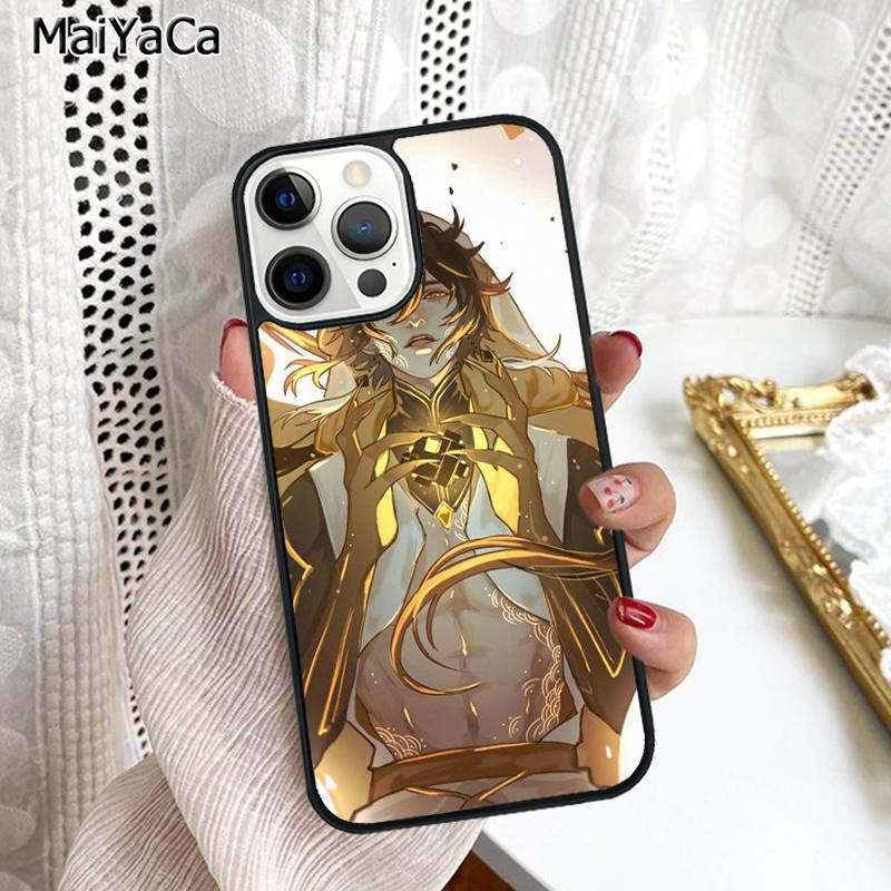 Zhongli Genshin Impact Coque de téléphone pour iPhone 17 Air 16 16e 15 plus 11 12 13 14 pro max coque