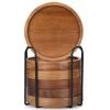 1/4/6Pcs Minimalist Wooden Coasters Natural Absorbent Modern Rustic Heat Insulation Pad with Bracket Eco-Friendly Table Mat Desk