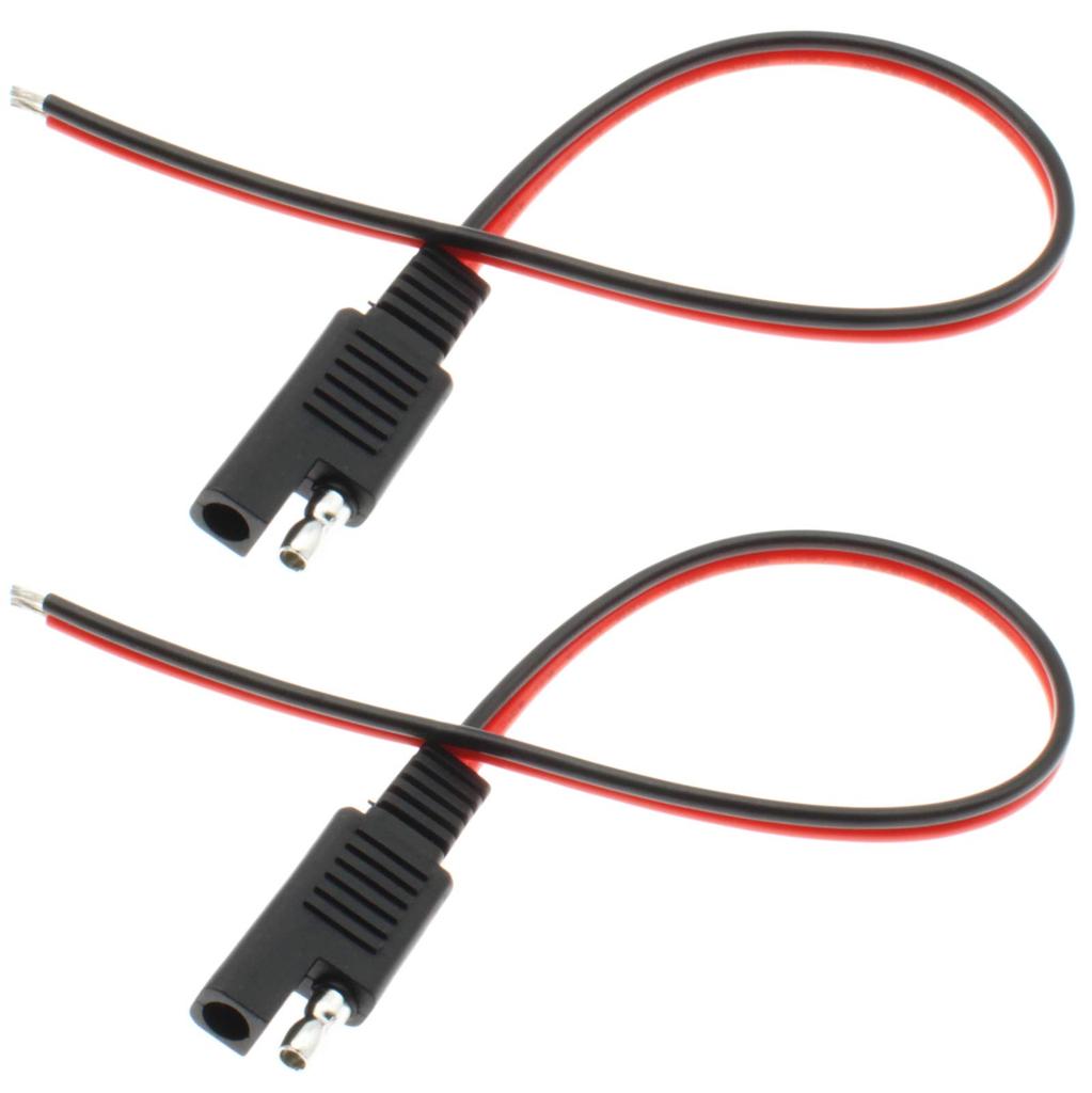 SAE Cable, CM Hardware 2pcs SAE Connector Extension Cable 14AWG/2.0 Sq. 24V 20A SAE
