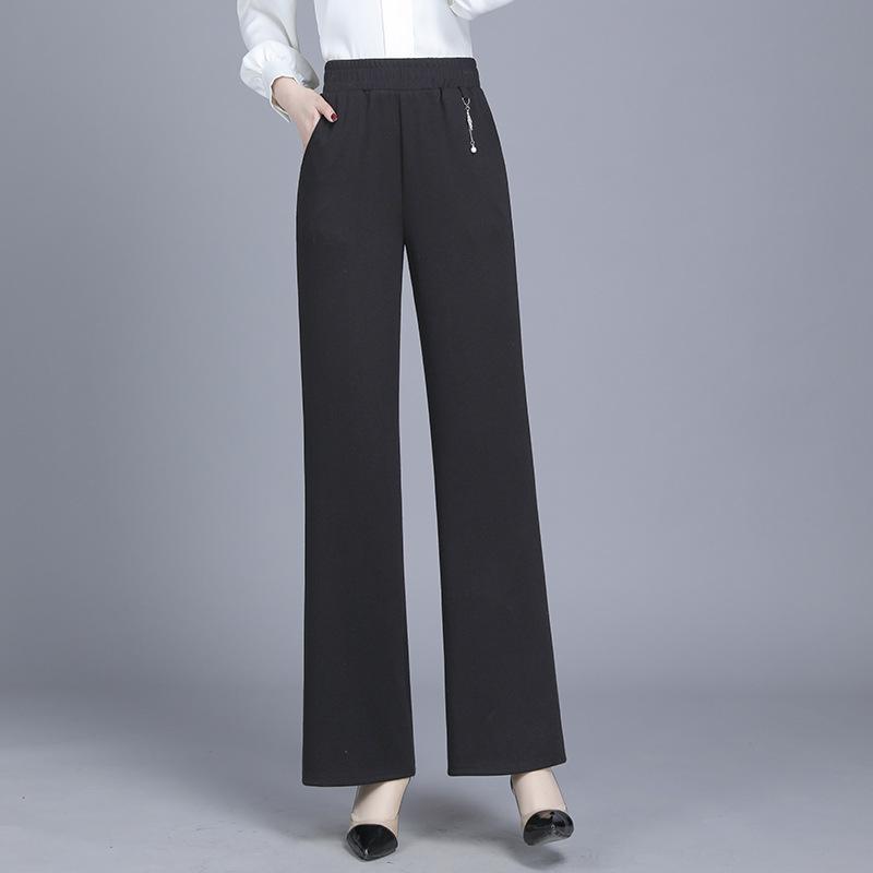 2025 Women's High Waist Wide Leg Pants - Fashionable Slimming for Spring and Autumn, Perfect for Middle-Aged and Elderly Casual Wear.