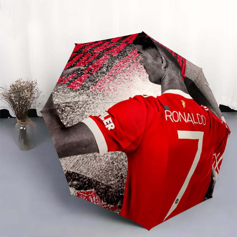 Football Player Background pattern, automatic folding umbrella, portable and foldable design, 8 ribs, a Christmas or birthday gift.