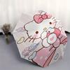 Hello Kitty,Bow Automatic Folding Umbrella-Simple 8-Rib Design, Bright Cartoon Pattern, Durable Iron Frame, Suitable For Travel, Outdoor, Be