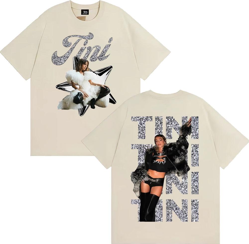 

Singer Tini Stoessel Album Double Sided Print T Shirts Men Women Fashion Oversized Vintage T-shirt 100_ Cotton Oversized Tshirt 4XL