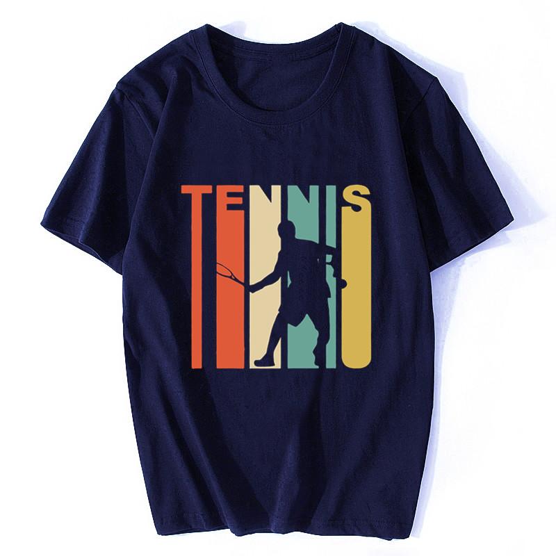 Vintage Retro 1970S Style Tennis Player Sports Fashion Short Sleeve Printed Round Unisex Cheap Price Custom Made T Shirts S