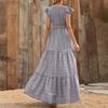 Bohemian Floral Maxi Dress - V-Neck Empire Waist Patchwork