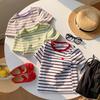 Boys' And Girls' Casual Cotton Short-sleeved T-shirts For Summer, Cute Striped Children's T-shirts