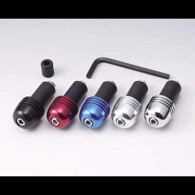 Kijima 204-1340 Motorcycle Parts Bar End Cap, Aluminum, Big Head, Black, Set of 2