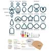 24TE 142pcs Clay Cutters Set 24 Shapes Plastic Clay Cutter Kit Jewelry Mold Earring Making Accessories Kids DIY Clay Tools