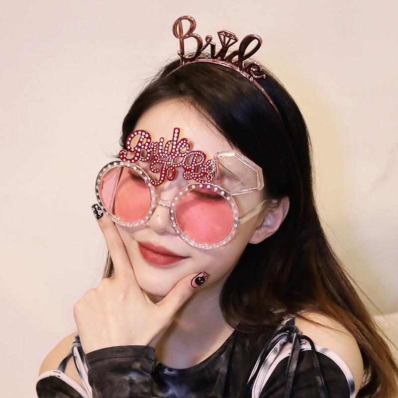 Bride & Groom Funny Groom Bride Glasses Bachelor Party Eyeglasses Photo Props Wedding Party Decoration Wedding Supplies