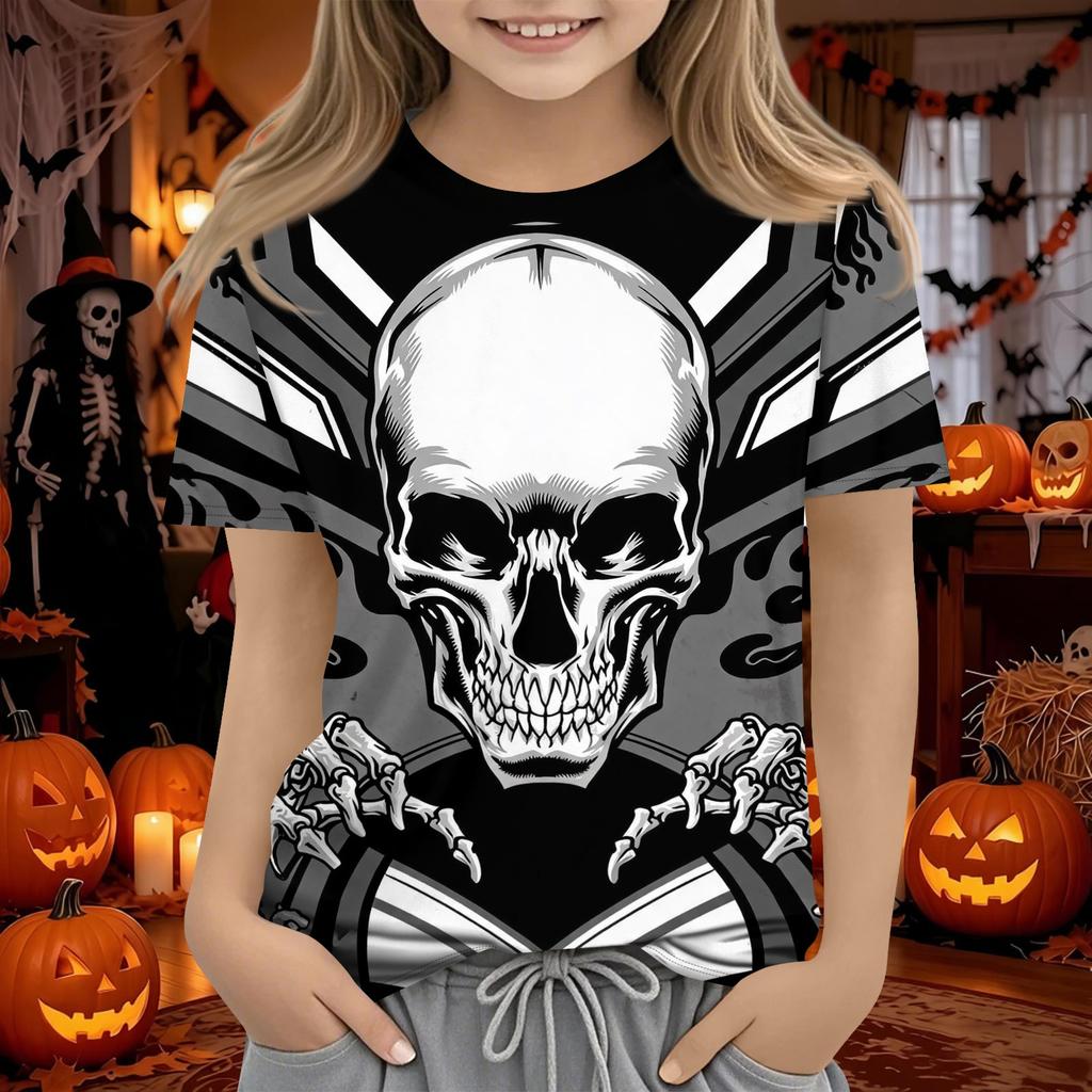 Kids Halloween Short Sleeve T-Shirt for Boys and Girls