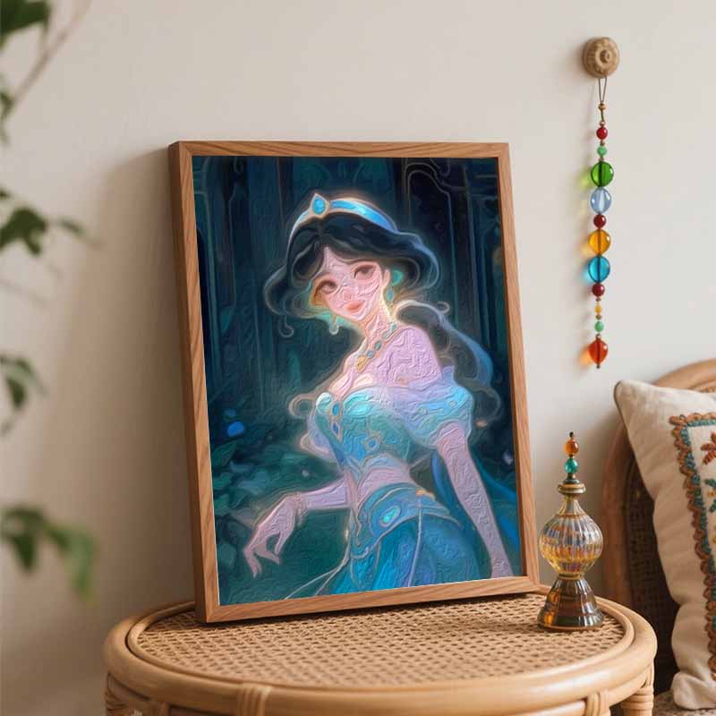 Disney Jasmine Oil Painting Art Set Princess Character Handmade Diy Gift Home Decoration