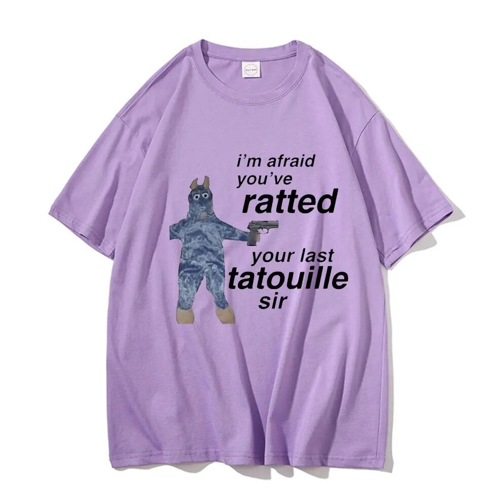 Im Afeaid Youve Your Last Tatouille Sir Print T-shirts Funny Mouse Graphic T Shirt Summer Unisex Women Casual Soft Cotton Tees Tops