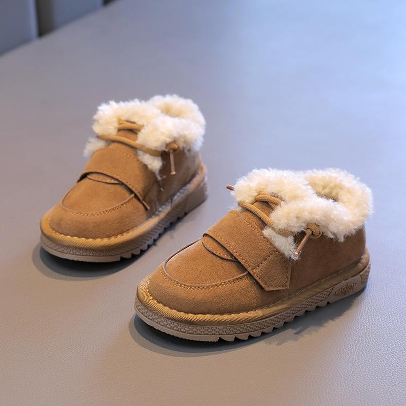 Children's Cotton Shoes Winter 2024 Warm Kids Flats Shoes Fashion Korean Versatile Soft Bottom Girls Fluffy Causal Plush Shoes