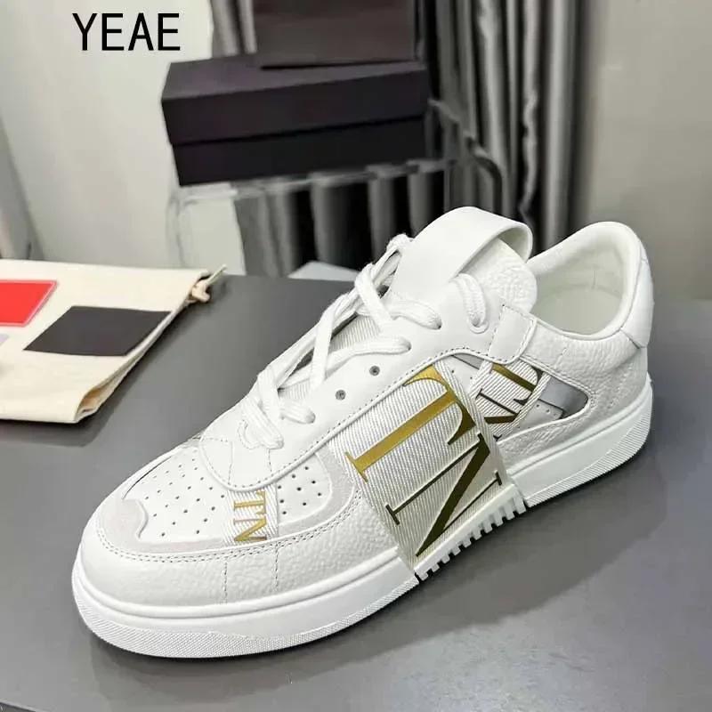 High-quality luxury trend colorful patchwork letters casual shoes High-end men's and women's leather shoes